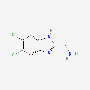 molecular formula C8H7Cl2N3 B2447310 (5,6-二氯-1H-苯并[d]咪唑-2-基)甲胺 CAS No. 29096-76-2