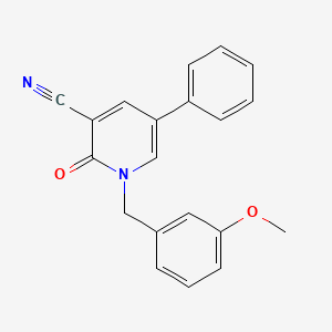 molecular formula C20H16N2O2 B2447314 1-(3-甲氧基苄基)-2-氧代-5-苯基-1,2-二氢-3-吡啶-3-腈 CAS No. 338955-37-6