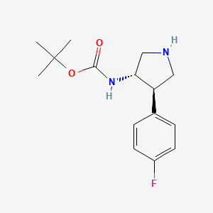 molecular formula C15H21FN2O2 B2447333 tert-butyl ((3S,4R)-4-(4-fluorophenyl)pyrrolidin-3-yl)carbamate CAS No. 1628549-64-3
