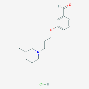 molecular formula C16H24ClNO2 B2447337 3-(3-(3-Methylpiperidin-1-yl)propoxy)benzaldehyde hydrochloride CAS No. 1052523-95-1