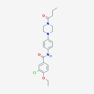 molecular formula C23H28ClN3O3 B244735 N-[4-(4-butanoylpiperazin-1-yl)phenyl]-3-chloro-4-ethoxybenzamide 