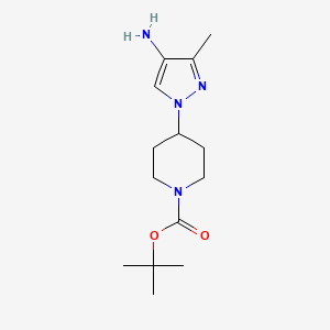 molecular formula C14H24N4O2 B2447351 tert-butyl 4-(4-amino-3-methyl-1H-pyrazol-1-yl)piperidine-1-carboxylate CAS No. 1795275-33-0