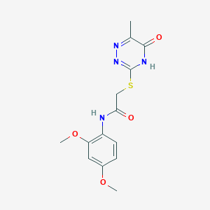 molecular formula C14H16N4O4S B2447367 N-(2,4-dimethoxyphenyl)-2-[(5-hydroxy-6-methyl-1,2,4-triazin-3-yl)sulfanyl]acetamide CAS No. 797812-89-6