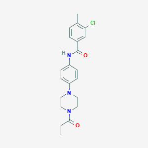molecular formula C21H24ClN3O2 B244737 3-chloro-4-methyl-N-[4-(4-propanoylpiperazin-1-yl)phenyl]benzamide 