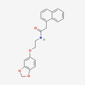 molecular formula C21H19NO4 B2447371 N-(2-(benzo[d][1,3]dioxol-5-yloxy)ethyl)-2-(naphthalen-1-yl)acetamide CAS No. 1170377-30-6
