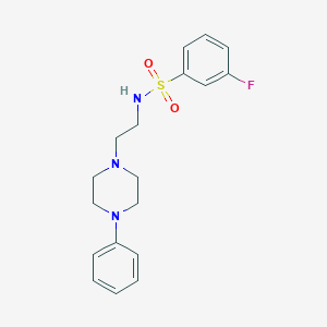 molecular formula C18H22FN3O2S B2447374 3-fluoro-N-(2-(4-phenylpiperazin-1-yl)ethyl)benzenesulfonamide CAS No. 1049387-85-0