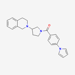 molecular formula C24H25N3O B2447377 (4-(1H-吡咯-1-基)苯基)(3-(3,4-二氢异喹啉-2(1H)-基)吡咯烷-1-基)甲酮 CAS No. 2034265-30-8