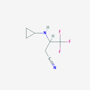 molecular formula C7H9F3N2 B2447378 3-(环丙基氨基)-4,4,4-三氟丁腈 CAS No. 2110133-57-6