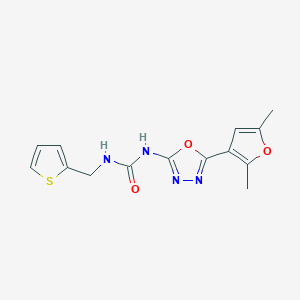 molecular formula C14H14N4O3S B2447379 1-(5-(2,5-Dimethylfuran-3-yl)-1,3,4-oxadiazol-2-yl)-3-(thiophen-2-ylmethyl)urea CAS No. 1257548-93-8