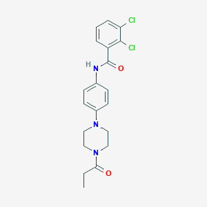 molecular formula C20H21Cl2N3O2 B244738 2,3-dichloro-N-[4-(4-propanoylpiperazin-1-yl)phenyl]benzamide 