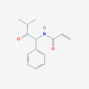 molecular formula C14H17NO2 B2447390 N-(3-Methyl-2-oxo-1-phenylbutyl)prop-2-enamide CAS No. 2361642-31-9