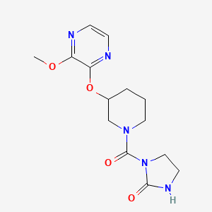 molecular formula C14H19N5O4 B2447393 1-(3-((3-Methoxypyrazin-2-yl)oxy)piperidine-1-carbonyl)imidazolidin-2-one CAS No. 2034480-94-7