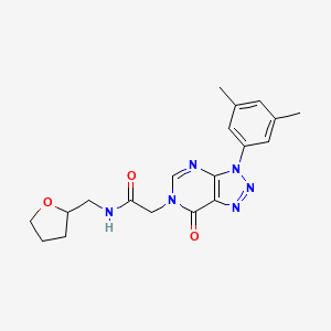 molecular formula C19H22N6O3 B2447407 2-(3-(3,5-dimethylphenyl)-7-oxo-3H-[1,2,3]triazolo[4,5-d]pyrimidin-6(7H)-yl)-N-((tetrahydrofuran-2-yl)methyl)acetamide CAS No. 893922-99-1