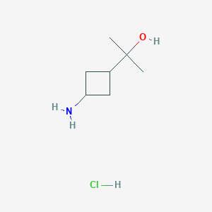 molecular formula C7H16ClNO B2447409 2-[trans-3-Aminocyclobutyl]propan-2-ol hydrochloride CAS No. 2058249-61-7