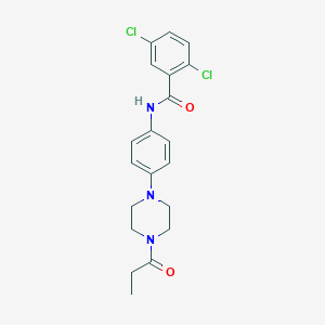 molecular formula C20H21Cl2N3O2 B244741 2,5-dichloro-N-[4-(4-propanoylpiperazin-1-yl)phenyl]benzamide 