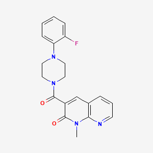 molecular formula C20H19FN4O2 B2447410 3-(4-(2-fluorophenyl)piperazine-1-carbonyl)-1-methyl-1,8-naphthyridin-2(1H)-one CAS No. 899968-56-0