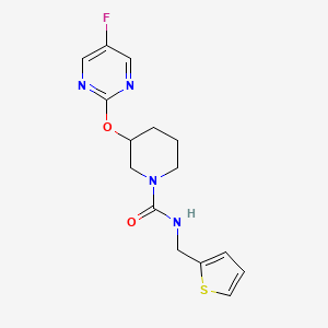 molecular formula C15H17FN4O2S B2447412 3-((5-fluoropyrimidin-2-yl)oxy)-N-(thiophen-2-ylmethyl)piperidine-1-carboxamide CAS No. 2097889-80-8