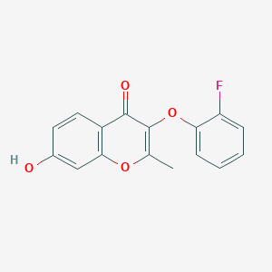 molecular formula C16H11FO4 B2447414 3-(2-Fluoro-phenoxy)-7-hydroxy-2-methyl-chromen-4-one CAS No. 315234-43-6