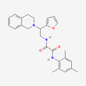 molecular formula C26H29N3O3 B2447418 N1-(2-(3,4-dihydroisoquinolin-2(1H)-yl)-2-(furan-2-yl)ethyl)-N2-mesityloxalamide CAS No. 898458-93-0