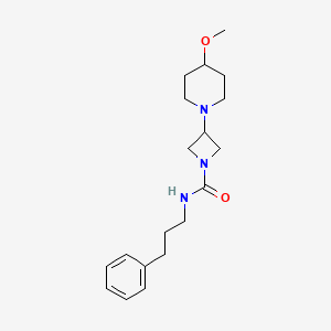 molecular formula C19H29N3O2 B2447428 3-(4-甲氧基哌啶-1-基)-N-(3-苯基丙基)氮杂环丁烷-1-甲酰胺 CAS No. 2034528-30-6