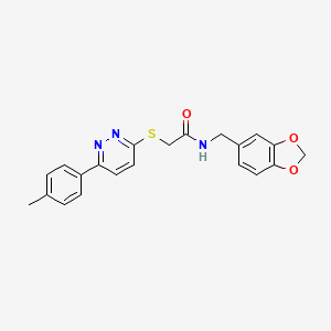 molecular formula C21H19N3O3S B2447429 N-[(2H-1,3-benzodioxol-5-yl)methyl]-2-{[6-(4-methylphenyl)pyridazin-3-yl]sulfanyl}acetamide CAS No. 872689-30-0