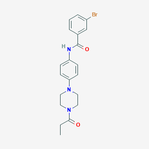 molecular formula C20H22BrN3O2 B244743 3-bromo-N-[4-(4-propanoylpiperazin-1-yl)phenyl]benzamide 