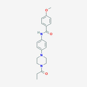 4-methoxy-N-[4-(4-propanoylpiperazin-1-yl)phenyl]benzamide