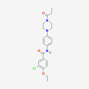 3-chloro-4-ethoxy-N-[4-(4-propanoylpiperazin-1-yl)phenyl]benzamide