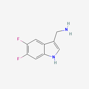 molecular formula C9H8F2N2 B2447473 (5,6-Difluoro-1H-indol-3-YL)methanamine CAS No. 1360891-58-2
