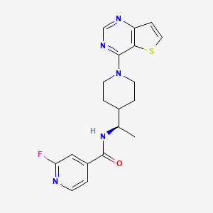 molecular formula C19H20FN5OS B2447478 2-Fluoro-N-[(1R)-1-(1-thieno[3,2-d]pyrimidin-4-ylpiperidin-4-yl)ethyl]pyridine-4-carboxamide CAS No. 2248476-81-3