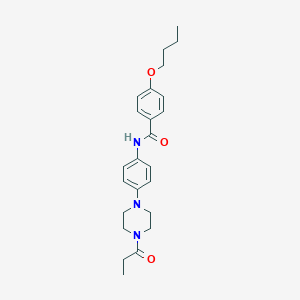 molecular formula C24H31N3O3 B244748 4-butoxy-N-[4-(4-propanoylpiperazin-1-yl)phenyl]benzamide 