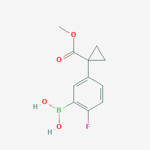 molecular formula C11H12BFO4 B2447485 2-Fluoro-5-(1-(methoxycarbonyl)cyclopropyl)phenylboronic acid CAS No. 2377608-18-7