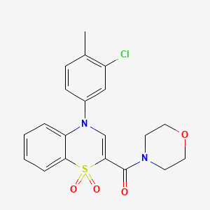 molecular formula C20H19ClN2O4S B2447489 (4-(3-chloro-4-methylphenyl)-1,1-dioxido-4H-benzo[b][1,4]thiazin-2-yl)(morpholino)methanone CAS No. 1251580-63-8