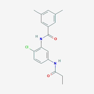 N-[2-chloro-5-(propanoylamino)phenyl]-3,5-dimethylbenzamide