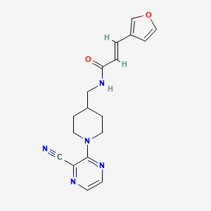 molecular formula C18H19N5O2 B2447506 (E)-N-((1-(3-cyanopyrazin-2-yl)piperidin-4-yl)methyl)-3-(furan-3-yl)acrylamide CAS No. 1798428-54-2