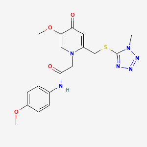 molecular formula C18H20N6O4S B2447511 2-(5-甲氧基-2-(((1-甲基-1H-四唑-5-基)硫代)甲基)-4-氧代吡啶-1(4H)-基)-N-(4-甲氧基苯基)乙酰胺 CAS No. 1005291-92-8