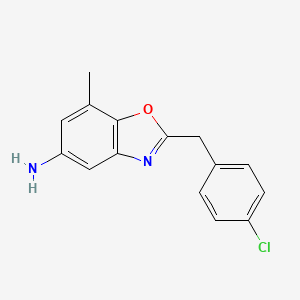 molecular formula C15H13ClN2O B2447512 2-(4-氯苄基)-7-甲基-1,3-苯并恶唑-5-胺 CAS No. 1315371-55-1
