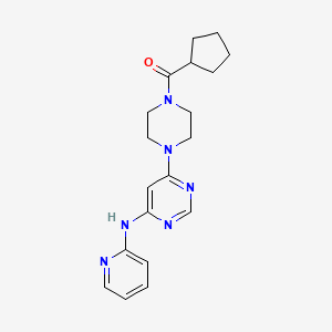 molecular formula C19H24N6O B2447516 环戊基(4-(6-(吡啶-2-基氨基)嘧啶-4-基)哌嗪-1-基)甲酮 CAS No. 1421462-37-4