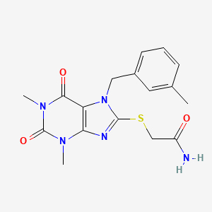 B2447532 2-{[1,3-dimethyl-7-(3-methylbenzyl)-2,6-dioxo-2,3,6,7-tetrahydro-1H-purin-8-yl]sulfanyl}acetamide CAS No. 371220-84-7