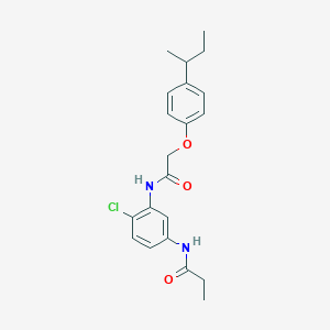 molecular formula C21H25ClN2O3 B244754 N-(3-{[(4-sec-butylphenoxy)acetyl]amino}-4-chlorophenyl)propanamide 