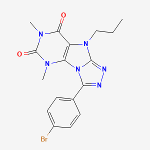 molecular formula C17H17BrN6O2 B2447540 3-(4-溴苯基)-5,7-二甲基-9-丙基-5H-[1,2,4]三唑并[4,3-e]嘌呤-6,8(7H,9H)-二酮 CAS No. 921511-79-7