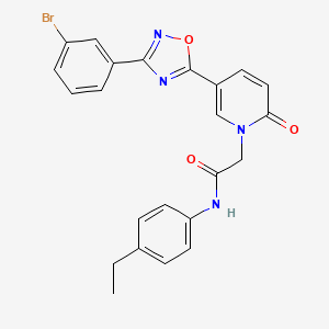 molecular formula C23H19BrN4O3 B2447547 2-(5-(3-(3-bromophenyl)-1,2,4-oxadiazol-5-yl)-2-oxopyridin-1(2H)-yl)-N-(4-ethylphenyl)acetamide CAS No. 1326835-62-4