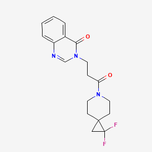 molecular formula C18H19F2N3O2 B2447554 3-(3-(1,1-difluoro-6-azaspiro[2.5]octan-6-yl)-3-oxopropyl)quinazolin-4(3H)-one CAS No. 2195878-04-5