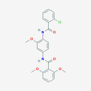 molecular formula C23H21ClN2O5 B244756 N-{4-[(2-chlorobenzoyl)amino]-3-methoxyphenyl}-2,6-dimethoxybenzamide 