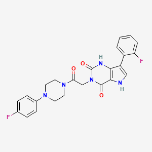 molecular formula C24H21F2N5O3 B2447562 7-(2-fluorophenyl)-3-(2-(4-(4-fluorophenyl)piperazin-1-yl)-2-oxoethyl)-1H-pyrrolo[3,2-d]pyrimidine-2,4(3H,5H)-dione CAS No. 1115336-62-3