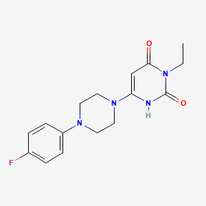 molecular formula C16H19FN4O2 B2447571 3-ethyl-6-(4-(4-fluorophenyl)piperazin-1-yl)pyrimidine-2,4(1H,3H)-dione CAS No. 863588-05-0