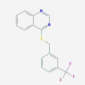 molecular formula C16H11F3N2S B2447573 4-((3-(三氟甲基)苯甲基)硫代)喹唑啉 CAS No. 124644-29-7