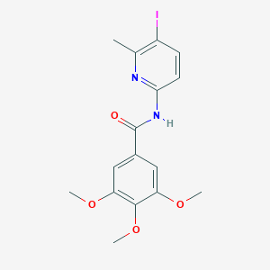 molecular formula C16H17IN2O4 B244760 N-(5-iodo-6-methylpyridin-2-yl)-3,4,5-trimethoxybenzamide 