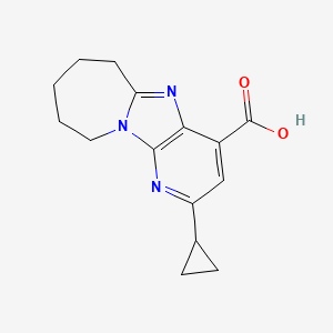 molecular formula C15H17N3O2 B2447602 2-环丙基-7,8,9,10-四氢-6H-吡啶并[3',2':4,5]咪唑并[1,2-a]氮杂菲-4-羧酸 CAS No. 949984-41-2