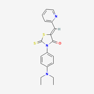 (Z)-3-(4-(diethylamino)phenyl)-5-(pyridin-2-ylmethylene)-2-thioxothiazolidin-4-one